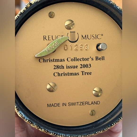 REUGE Musical Christmas Bell Ornament Christmas Tree Blue Original Box - Picture 2 of 7